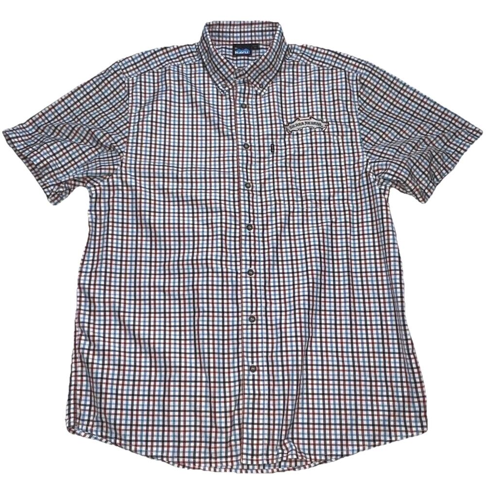 Kavu Sierra Nevada Shirt Mens Size XL Multi Plaid Beer Brewery Button Up Casual